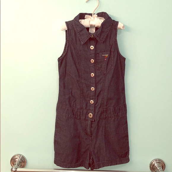 Cute Girls’ Guess Jeans Denim Romper-size 7 - Picture 1 of 2